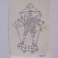 Wes Wehr,pen on paper,4.25"x3",1973